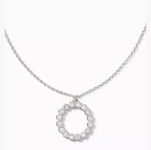 NWT Kate Spade "Full Circle" Clear & Silver Circle Pendant Necklace
